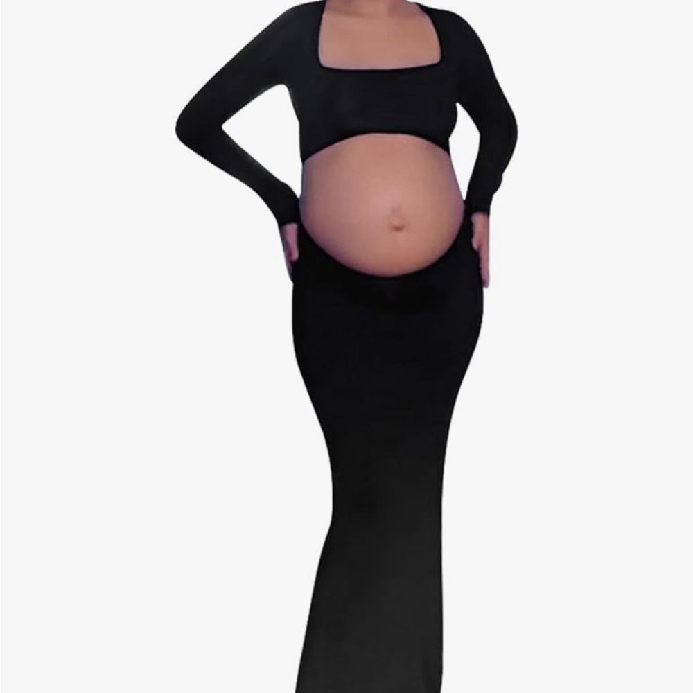 Black Maternity Maxi Dress